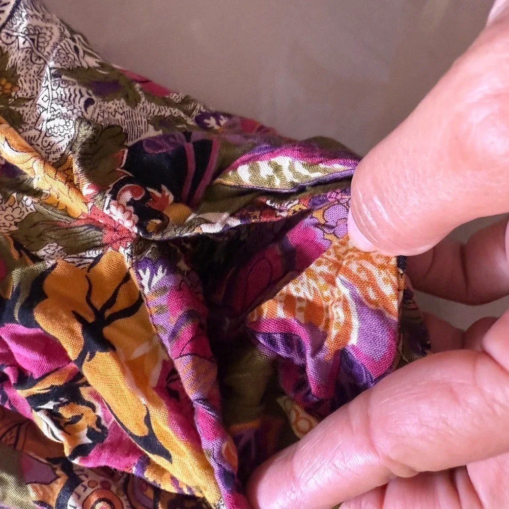 paul harris jumpsuit dress floral 9/10 Vintage Colorful Summer Cotton Pocket - Picture 12 of 16
